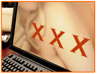 Pornographic content on laptop