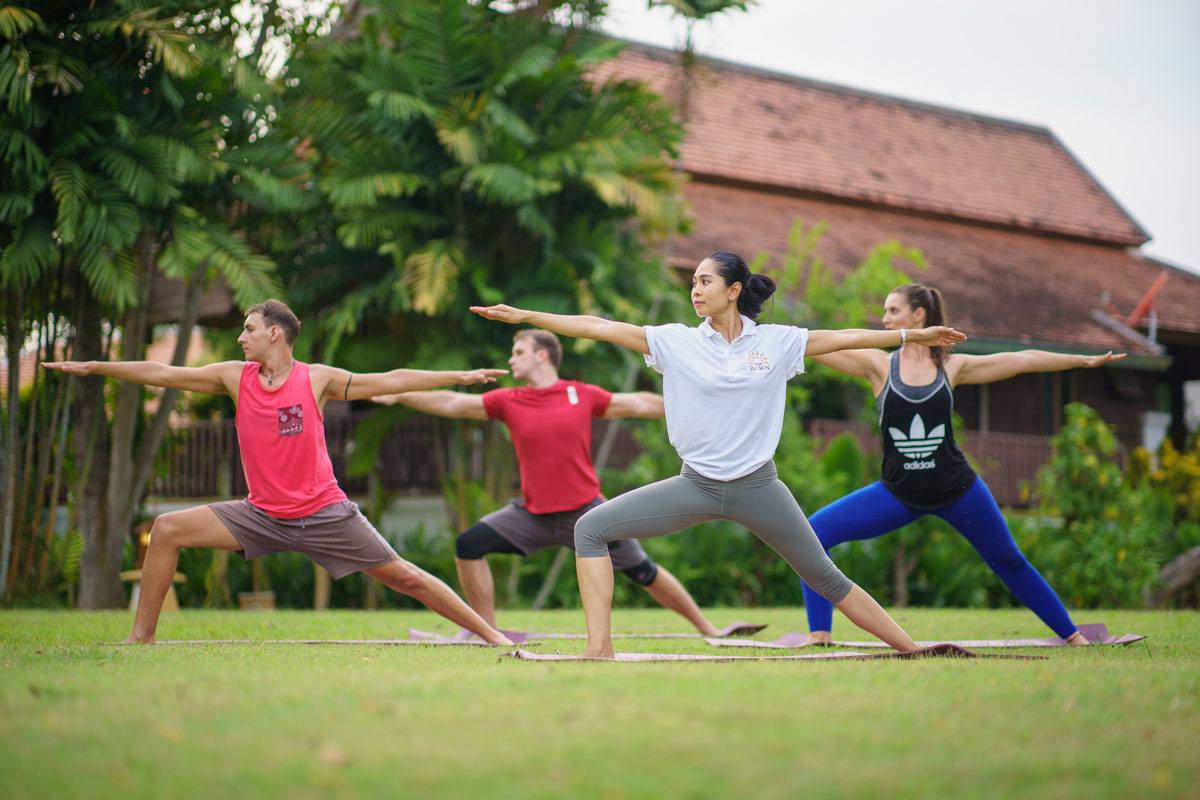 Yoga class at The Dawn mood disorders treatment thailand