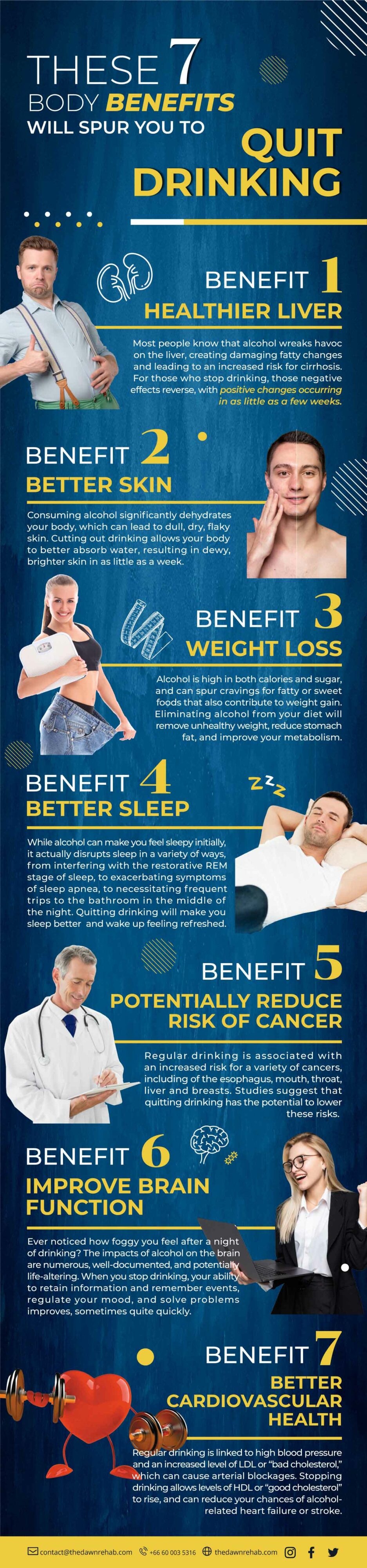 7 benefits to quit drinking