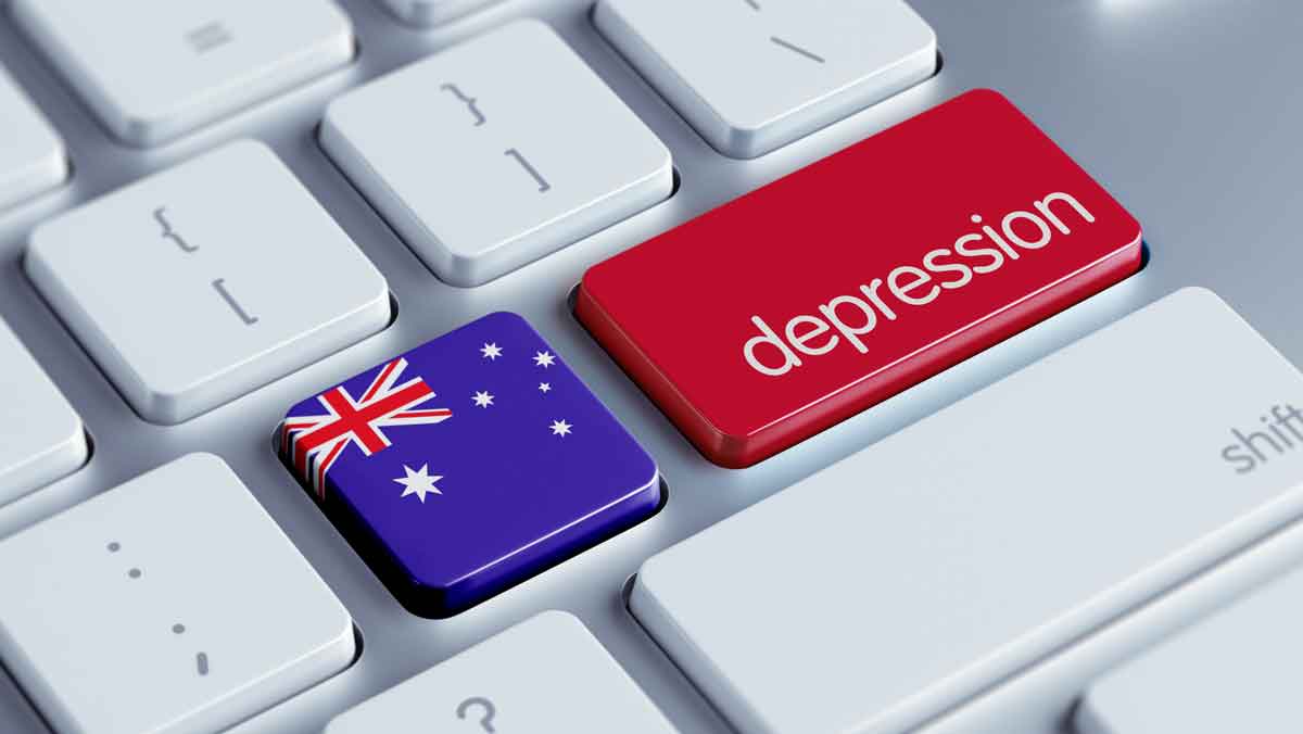 australia keyboard depression concept