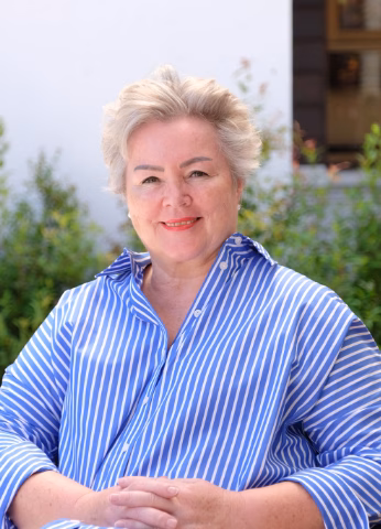 Helen clinical director thedawn blue striped shirt - Mental Health Retreat in Thailand